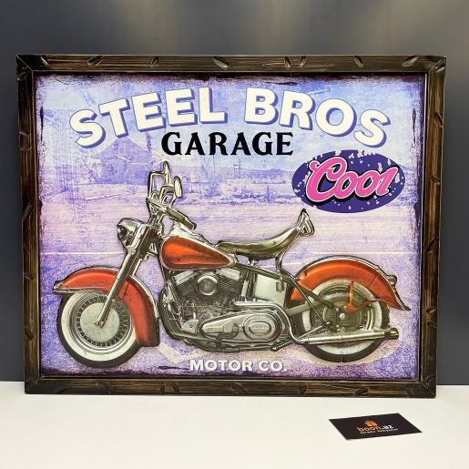 3D Металлическая картина "Steel Bros Garage"