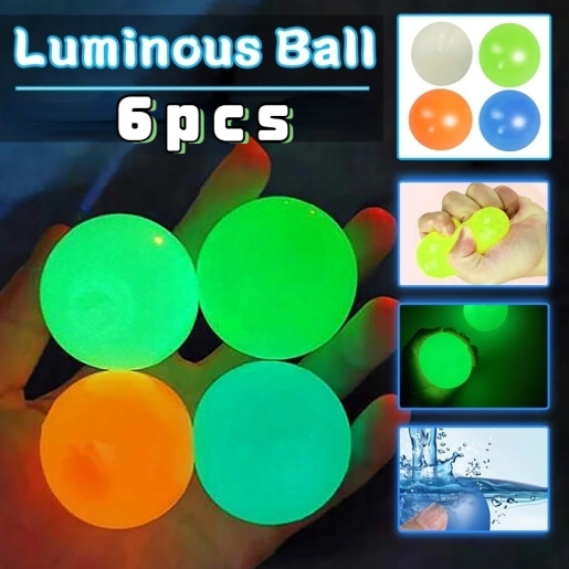 Липкие мячи (фосфорные) Luminous ball 6 pcs
