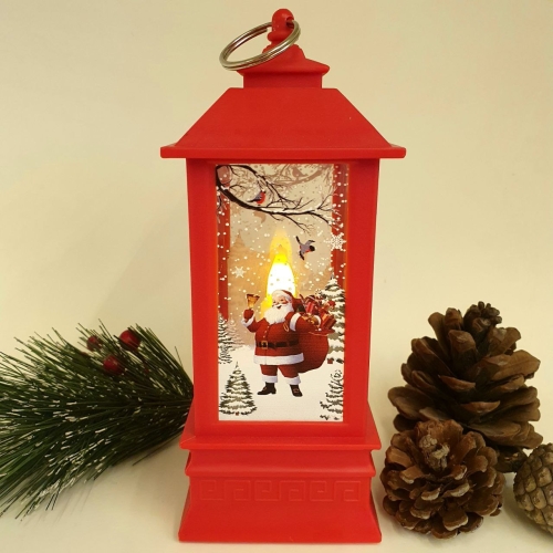 Рождественский фонарь с подвеской 19см (дед мороз мини 1)