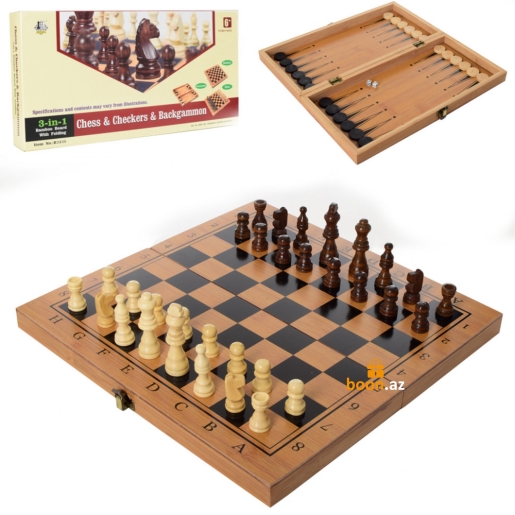 Подарочный набор 3 в 1: Шахматы, Шашки, Нарды Chess 3in 1 B 3150