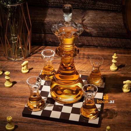 Набор для виски и вина "Chess game" на подставке (графин, 4 стакана)