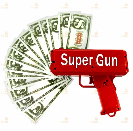 Денежный пистолет "Бабломёт Миллионера".  Toy money gun "Millionaire's Bablomet"