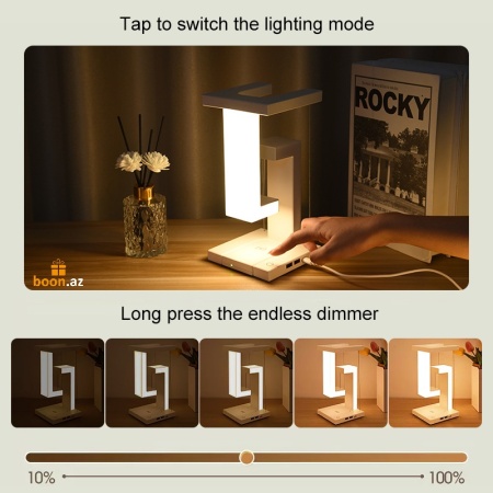 Левитирующий настольный светильник с беспроводной зарядкой Smart Desk Lamp