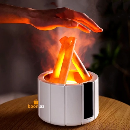 Увлажнитель с эффектом пламени Костер белый