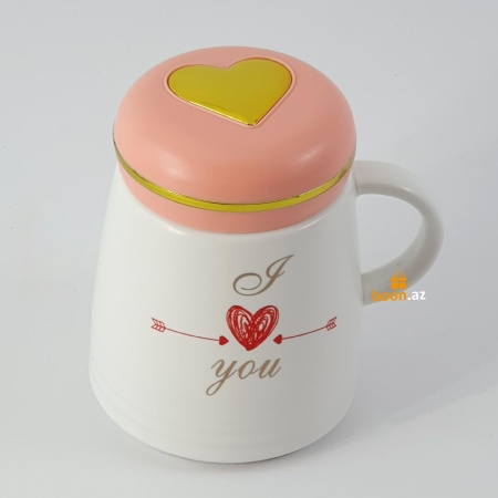 Кружка с крышкой "I love you"