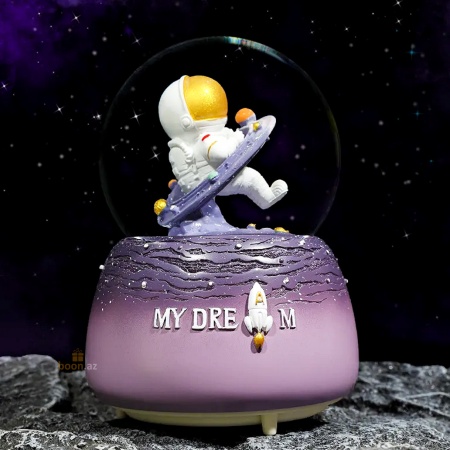 Музыкальный снежный шар  «My Dream» (LED подсветка) pink