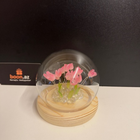 Ночник тюльпаны в стеклянной колбе