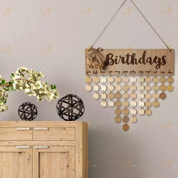 Декоративный календарь семейных праздников «Birthdays»