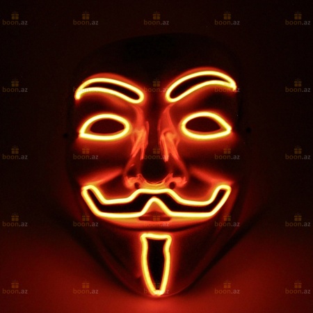 Маска Гая Фокса «V for Vendetta» (LED подсветка) крас