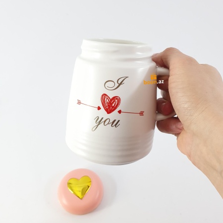 Кружка с крышкой "I love you"
