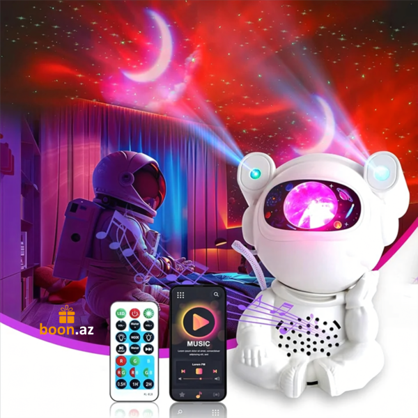 Проектор с колонкой Космонавт 