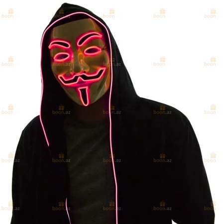 Маска Гая Фокса «V for Vendetta» (LED подсветка) крас