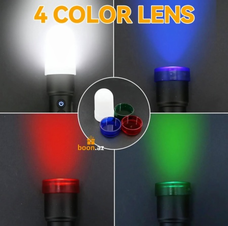 Coba Фонарь Zoom COB USB со светофильтрами CB-X723