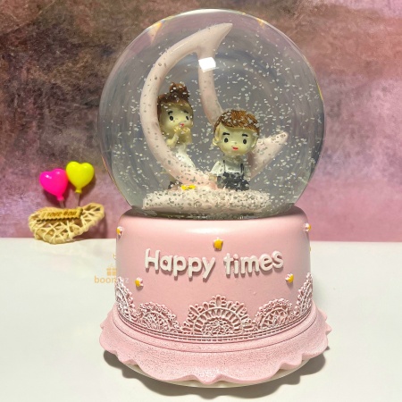 Музыкальный снежный шар с подсветкой "Happy times"