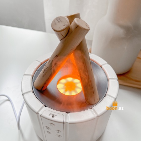 Увлажнитель с эффектом пламени Костер белый