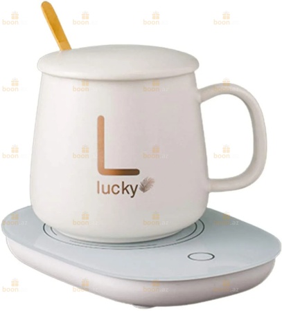 Чашка кофейная MUG "Lucky", (с подогревом) бел