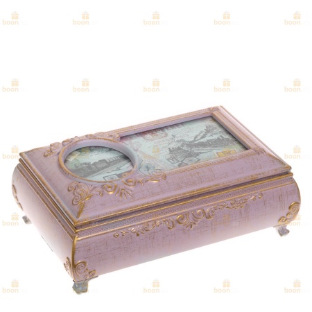 Музыкальная шкатулка с фоторамкой  для украшений «Jewelry Box» (розовая)