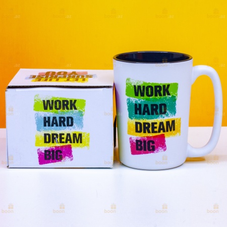Позитивная кружка «Work hard dream big»