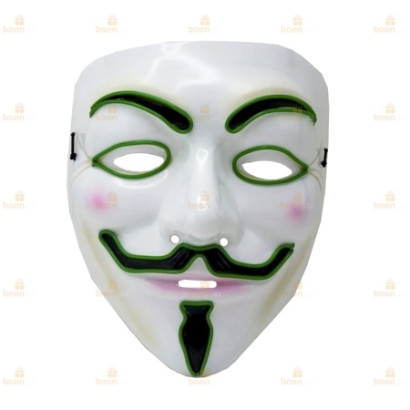 Маска Гая Фокса «V for Vendetta» (LED подсветка) зел