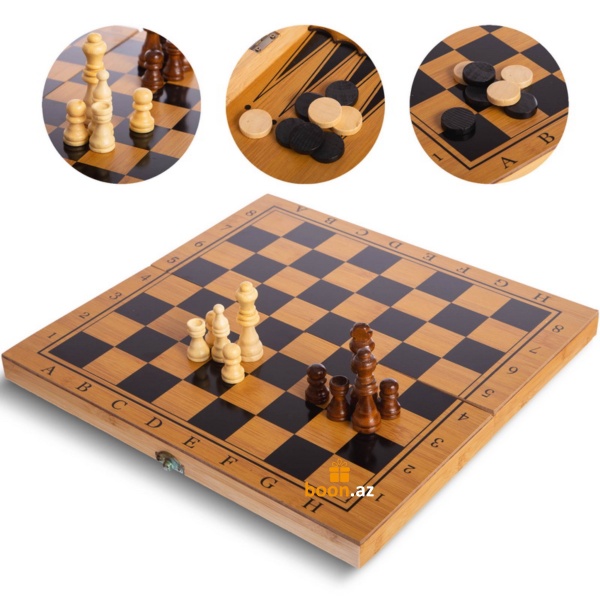 Подарочный набор 3 в 1: Шахматы, Шашки, Нарды Chess 3in 1 B 3150