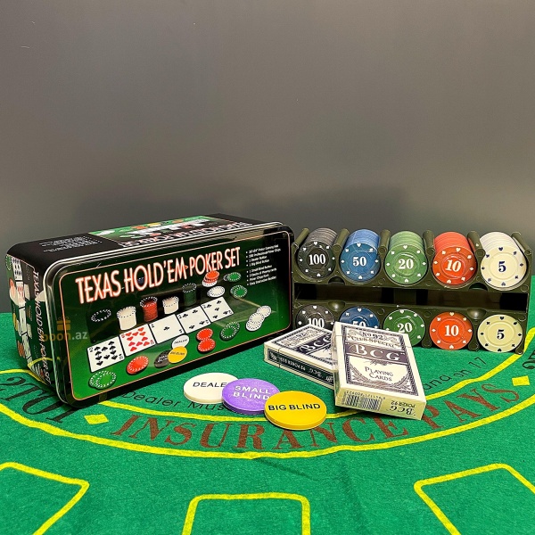 Покерный набор «Texas Holdem» 200 фишек (c номиналом)