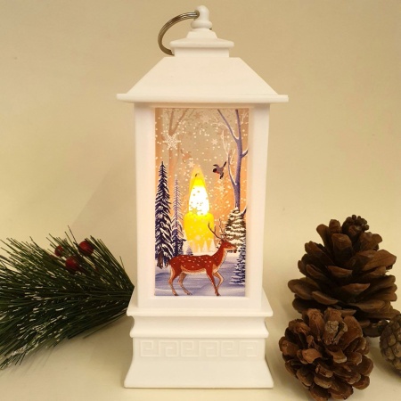 Рождественский фонарь с подвеской 19см (олень)
