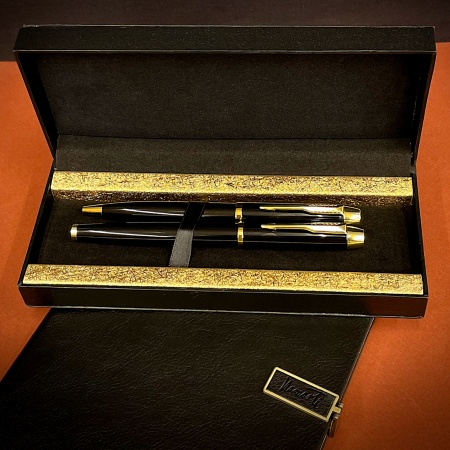 Подарочные ручки №007 black gold double лепесток 9