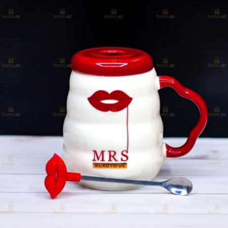 Кокетливая чашка Миссис Красавица (с ложечкой губками)