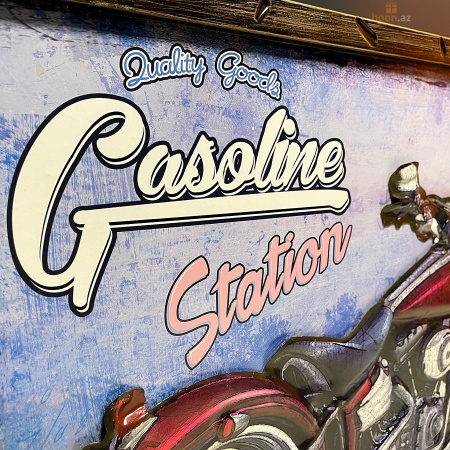 3D Металлическая картина "Gasoline Station"