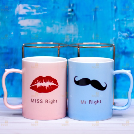Семейные кружки Mr&Miss Right (в подставке)