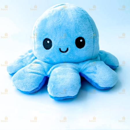 Мягкая игрушка  «Осьминог-перевёртыш» (двухсторонний осьминог)син-голуб