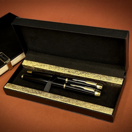 Подарочные ручки №007 black gold double лепесток 9