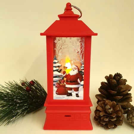 Рождественский фонарь с подвеской 19см (дед мороз 2)