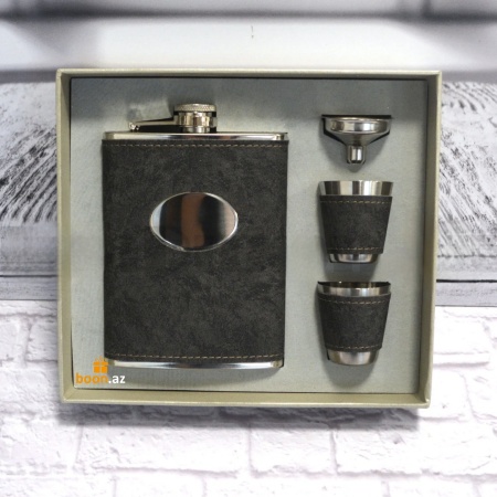 Подарочный набор Фляга с 2 рюмками под гравировку