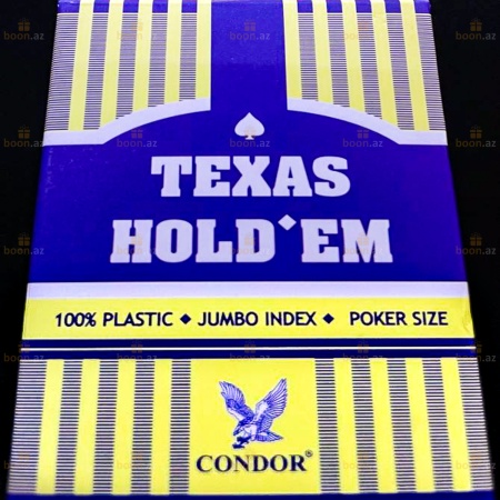 Игральные покерные карты  «Texas Hold'em» (пластиковые) син