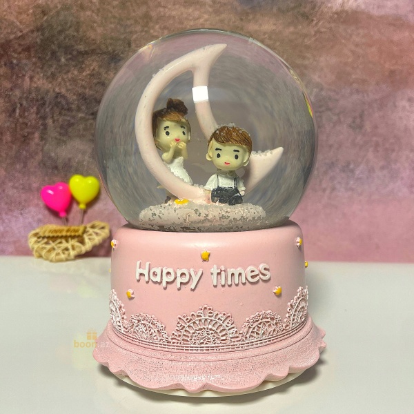Музыкальный снежный шар с подсветкой "Happy times"