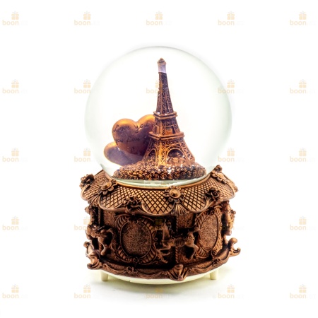 «Сердце Парижа» Музыкальный шар с падающим снежинками внутри и подсветкой. 