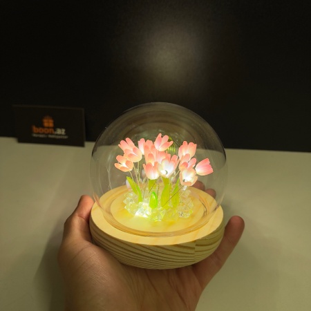 Ночник тюльпаны в стеклянной колбе