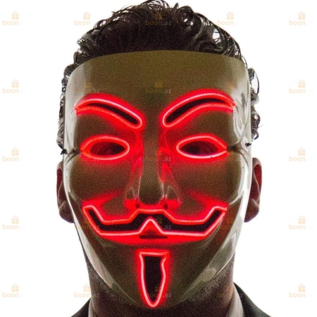 Маска Гая Фокса «V for Vendetta» (LED подсветка) крас