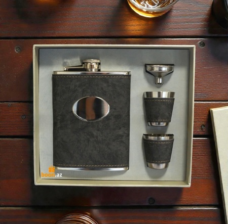 Подарочный набор Фляга с 2 рюмками под гравировку