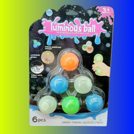 Липкие мячи (фосфорные) Luminous ball 6 pcs